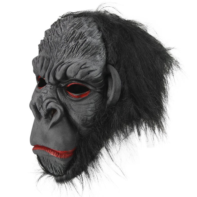 BXT أقنعة قناع قرد غوريلا كامل الرأس لعيد الهالوين ملابس تنكرية إكسسوارات ملابس فاخرة - Image 3